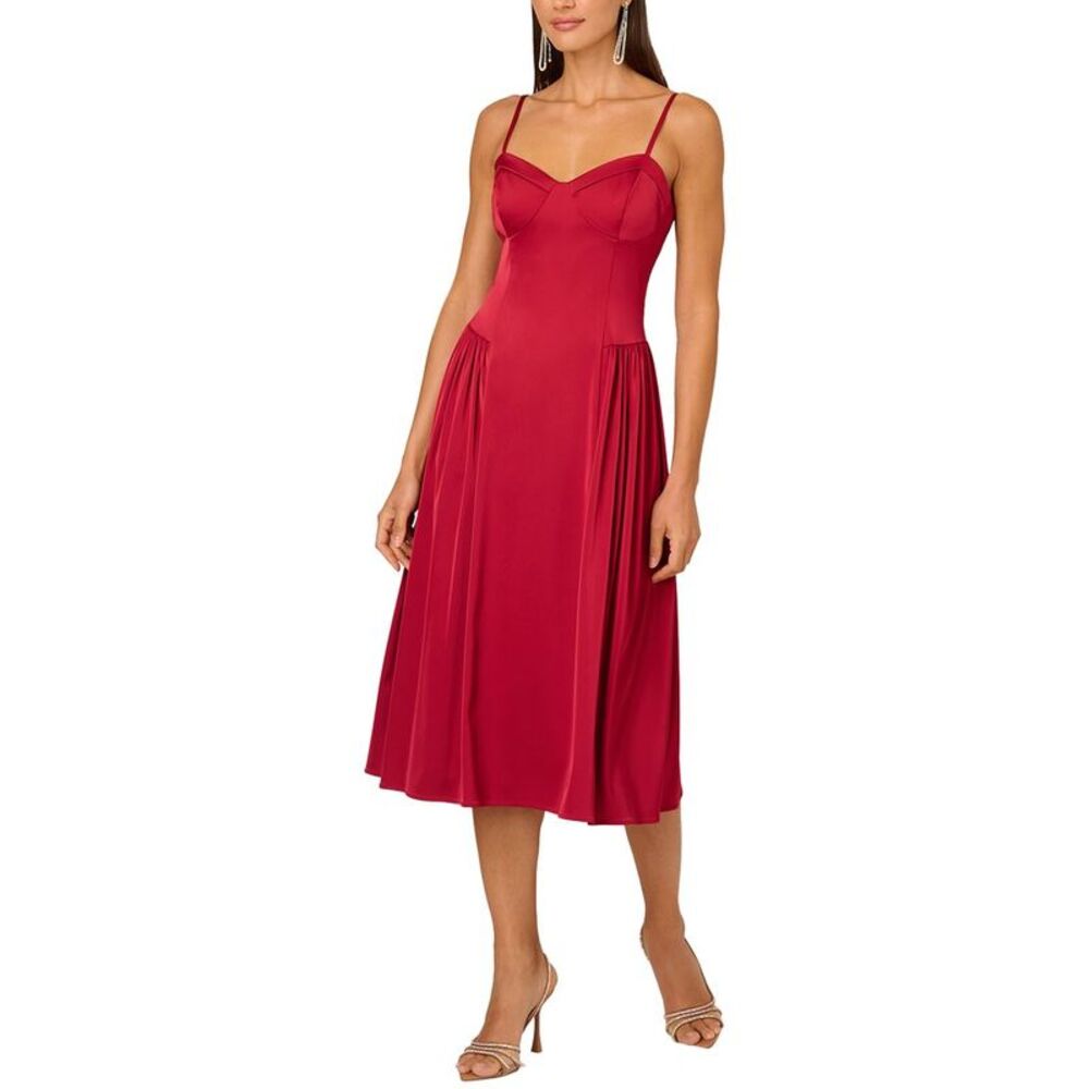 Adrianna Papell Womens Fit & Flare Dress